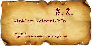 Winkler Krisztián névjegykártya